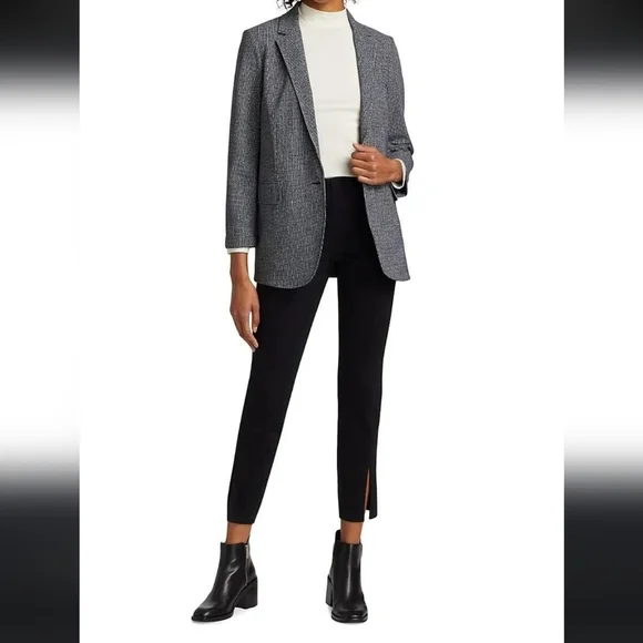 Theory Houndstooth Ponte Casual Blazer, Size 12, Black/White, EUC - Picture 1 of 16